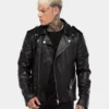 Saint Morta Roadhouse Leather Biker Jacket Black