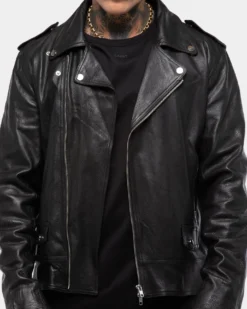 Saint Morta Roadhouse Leather Biker Jacket Black -Champions Style 02014157 YB001 normal 00044