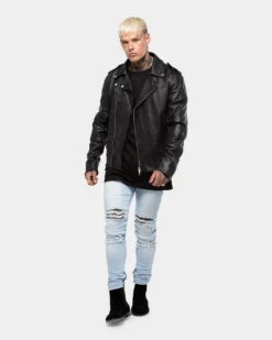 Saint Morta Roadhouse Leather Biker Jacket Black -Champions Style 02014157 YB001 normal 00045