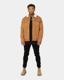 Saint Morta Sherpa Denim Jacket Tan/Cream -Champions Style 02016552 YT899 mens 80