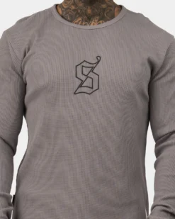 Saint Morta Icon Waffle Long Sleeve T-Shirt Grey/Black 9 Saint Morta Icon Waffle Long Sleeve T-Shirt Grey/Black -Champions Style 02021298 YQ029 mens 30