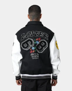Loiter Flaws Varsity Jacket Black/White 12 Loiter Flaws Varsity Jacket Black/White -Champions Style 02032916 YB012 mens 0004