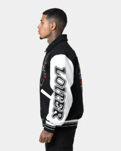 Loiter Flaws Varsity Jacket Black/White 14 Loiter Flaws Varsity Jacket Black/White -Champions Style 02032916 YB012 mens 0006