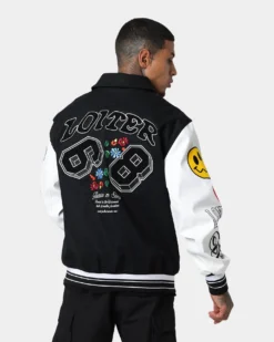 Loiter Flaws Varsity Jacket Black/White 15 Loiter Flaws Varsity Jacket Black/White -Champions Style 02032916 YB012 mens 0007