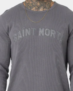 Saint Morta Kingdom Waffle Long Sleeve T-shirt Dark Grey 9 Saint Morta Kingdom Waffle Long Sleeve T-shirt Dark Grey -Champions Style 02035798 YD030 mens 003