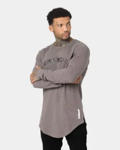 Saint Morta Kingdom Waffle Long Sleeve T-Shirt Dark Brown