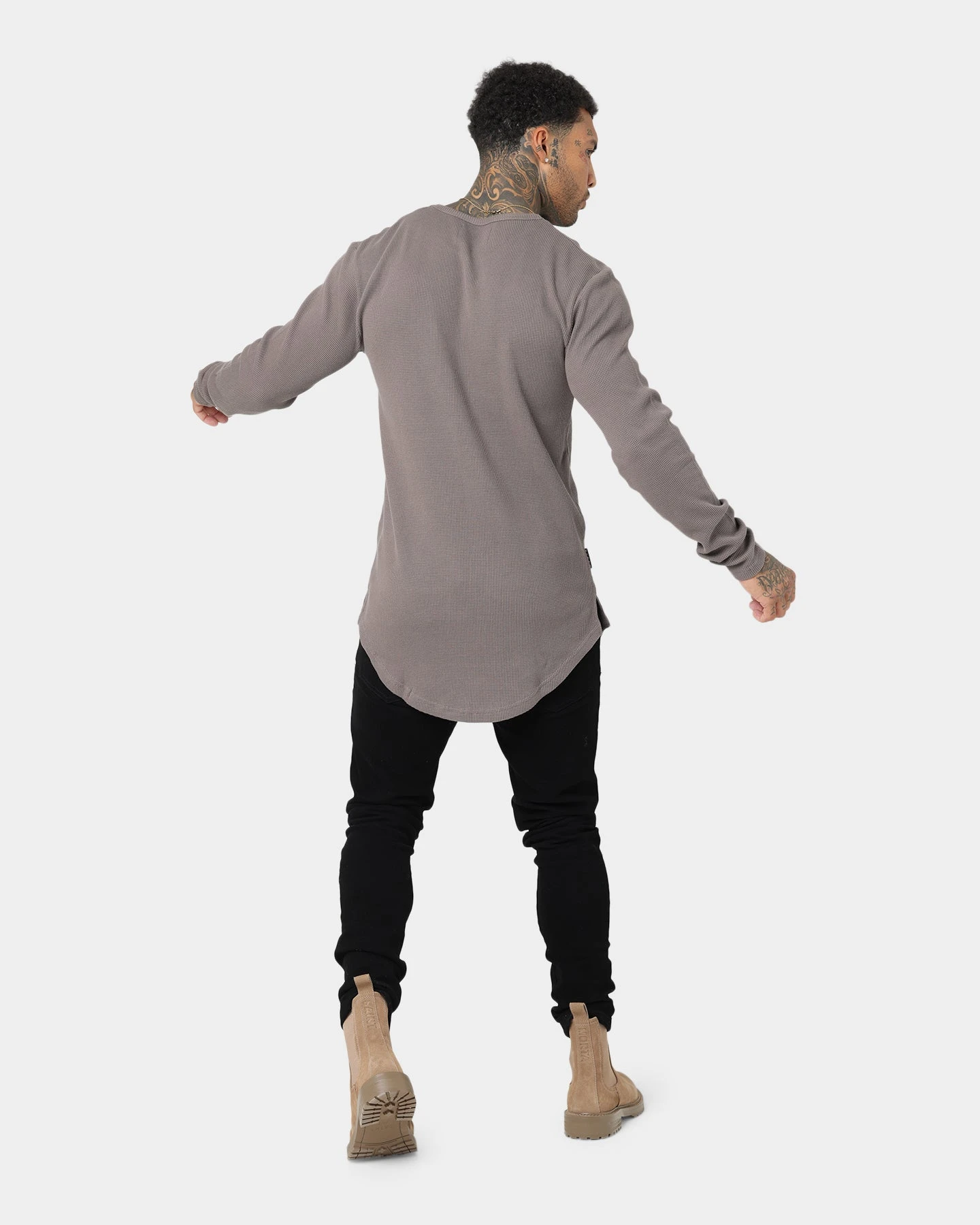 Saint Morta Kingdom Waffle Long Sleeve T-Shirt Dark Brown 7 Saint Morta Kingdom Waffle Long Sleeve T-Shirt Dark Brown - Image 7