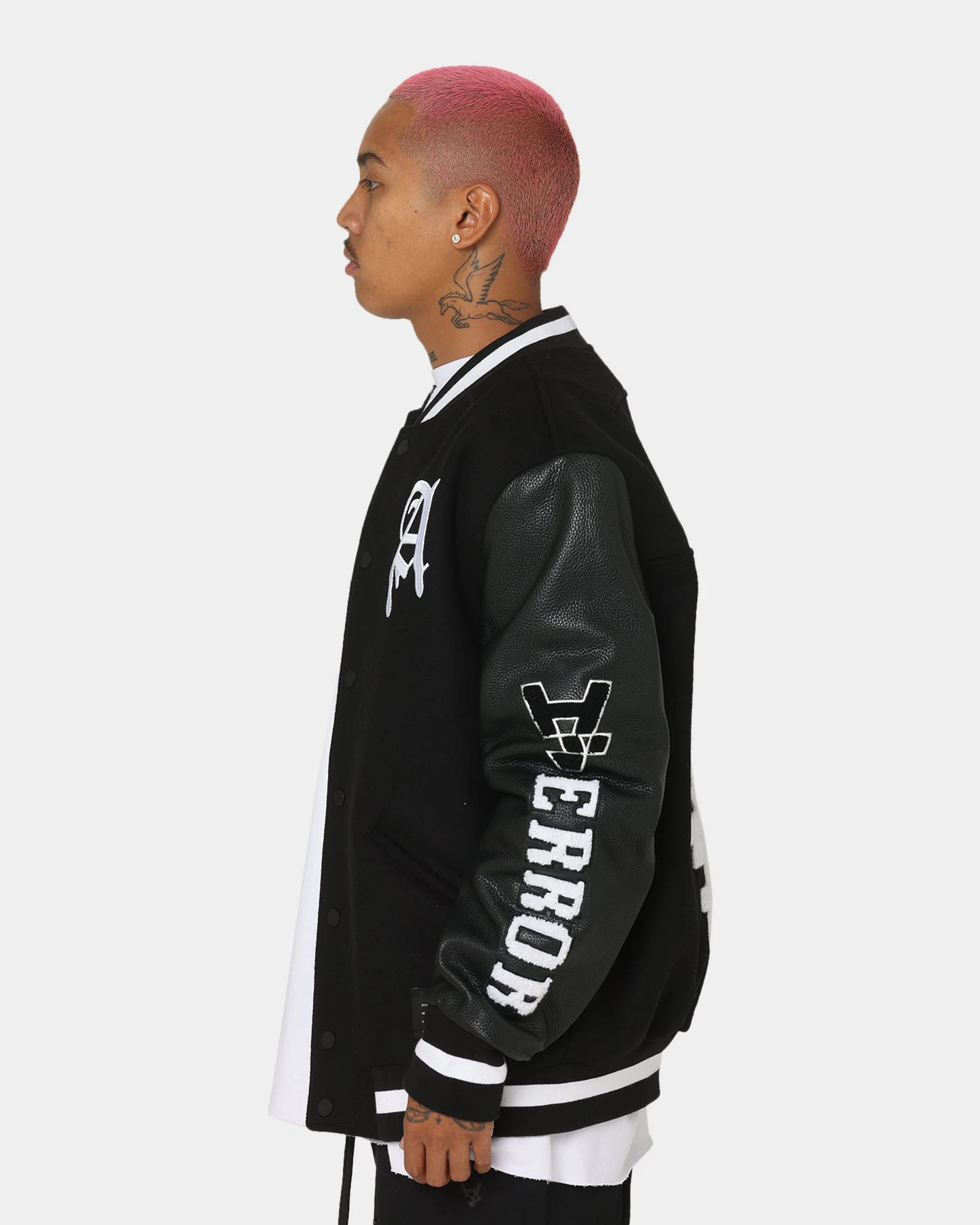 The Anti Order Dead Pixel Leather Varsity Jacket Black/White 6 The Anti Order Dead Pixel Leather Varsity Jacket Black/White - Image 6