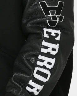 The Anti Order Dead Pixel Leather Varsity Jacket Black/White 19 The Anti Order Dead Pixel Leather Varsity Jacket Black/White -Champions Style 02036101 YB012 mens 090