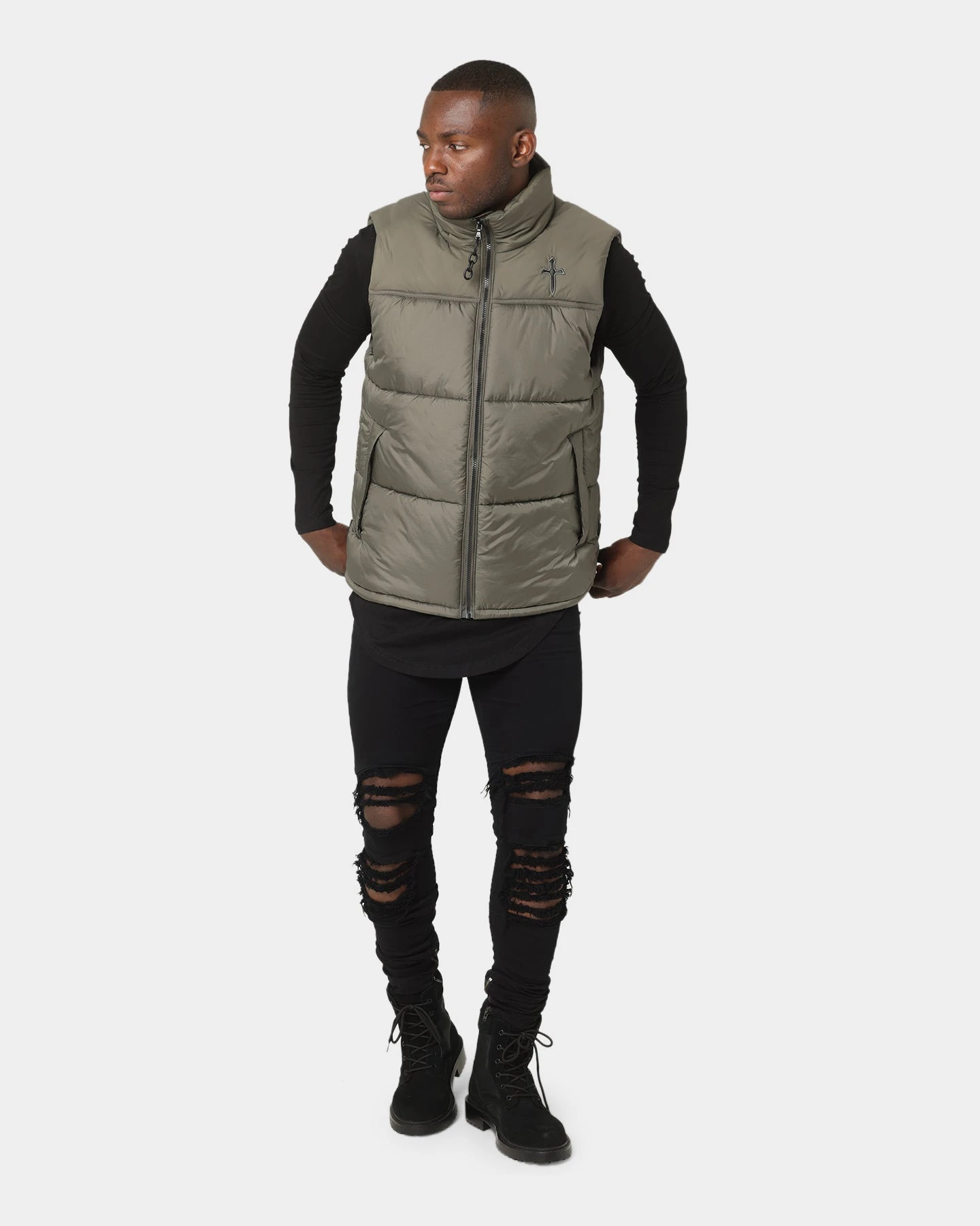 Saint Morta Kingdom Puffer Vest Army Green 8 Saint Morta Kingdom Puffer Vest Army Green - Image 8