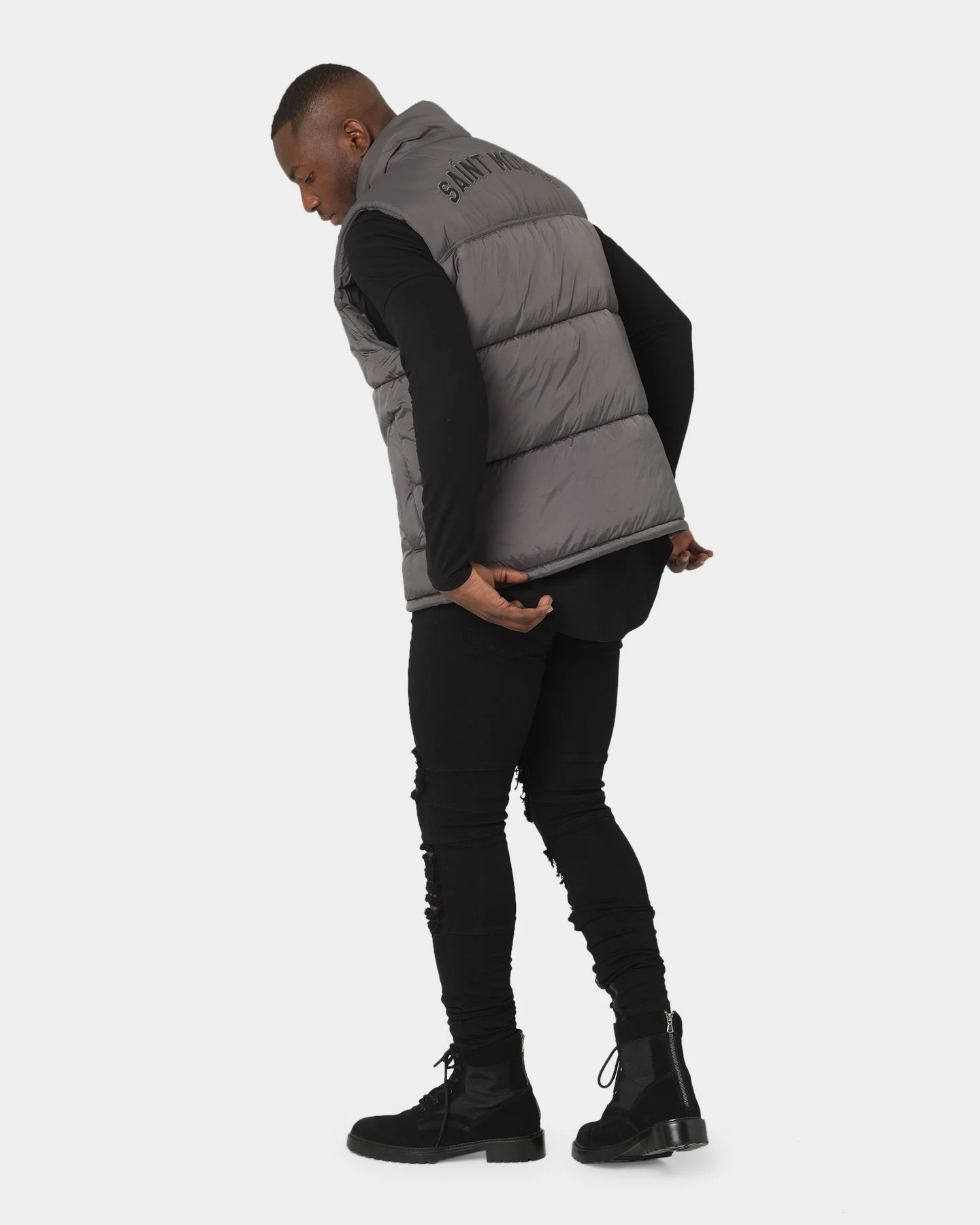Saint Morta Kingdom Puffer Vest Dark Grey 2 Saint Morta Kingdom Puffer Vest Dark Grey - Image 2