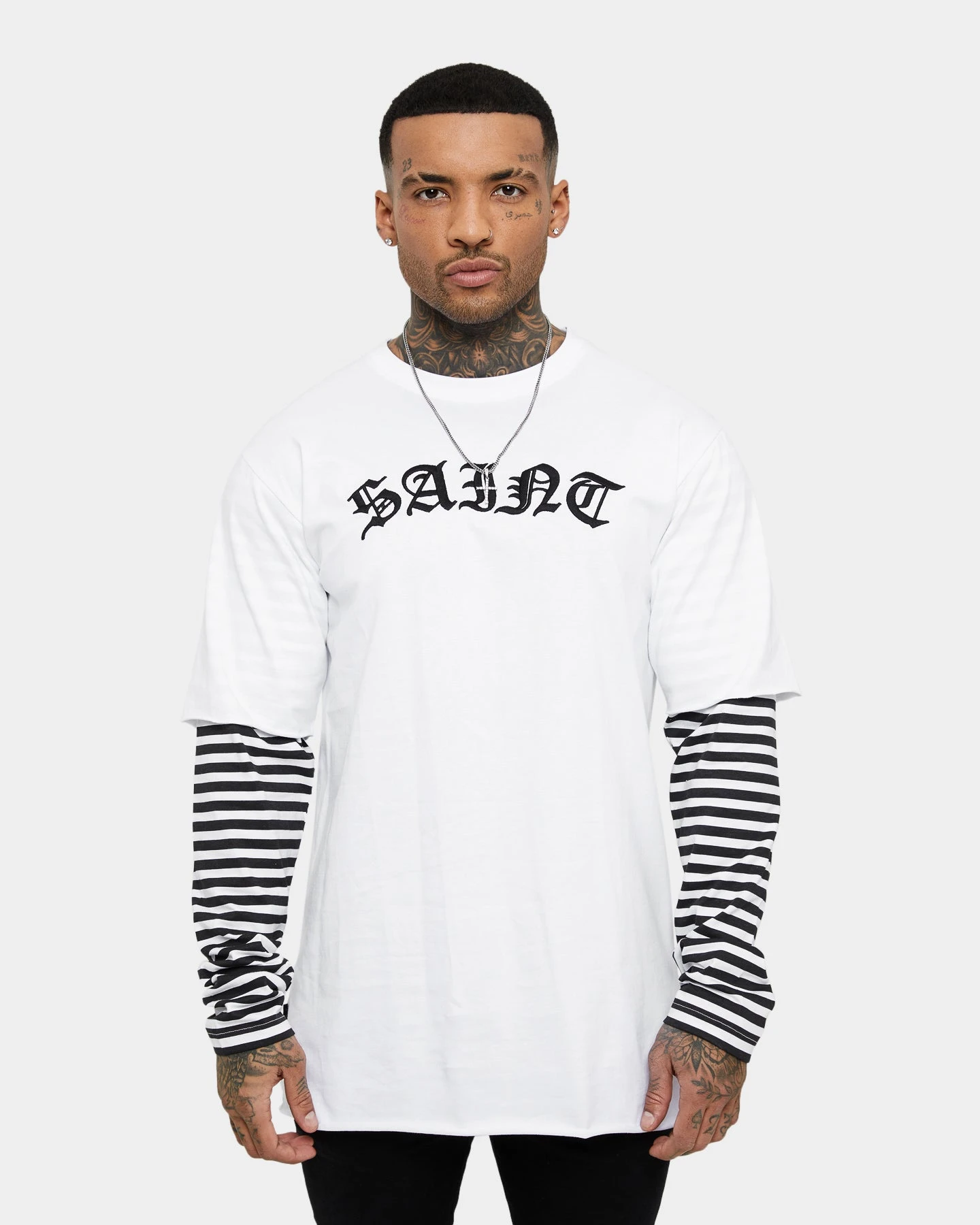 Saint Morta Jail Layered Long Sleeve T-Shirt White/Black 3 Saint Morta Jail Layered Long Sleeve T-Shirt White/Black - Image 3