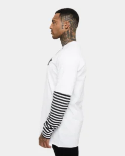 Saint Morta Jail Layered Long Sleeve T-Shirt White/Black 10 Saint Morta Jail Layered Long Sleeve T-Shirt White/Black -Champions Style 02036162 YW110 mens 00040