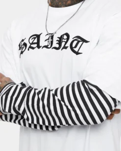 Saint Morta Jail Layered Long Sleeve T-Shirt White/Black 11 Saint Morta Jail Layered Long Sleeve T-Shirt White/Black -Champions Style 02036162 YW110 mens 00070