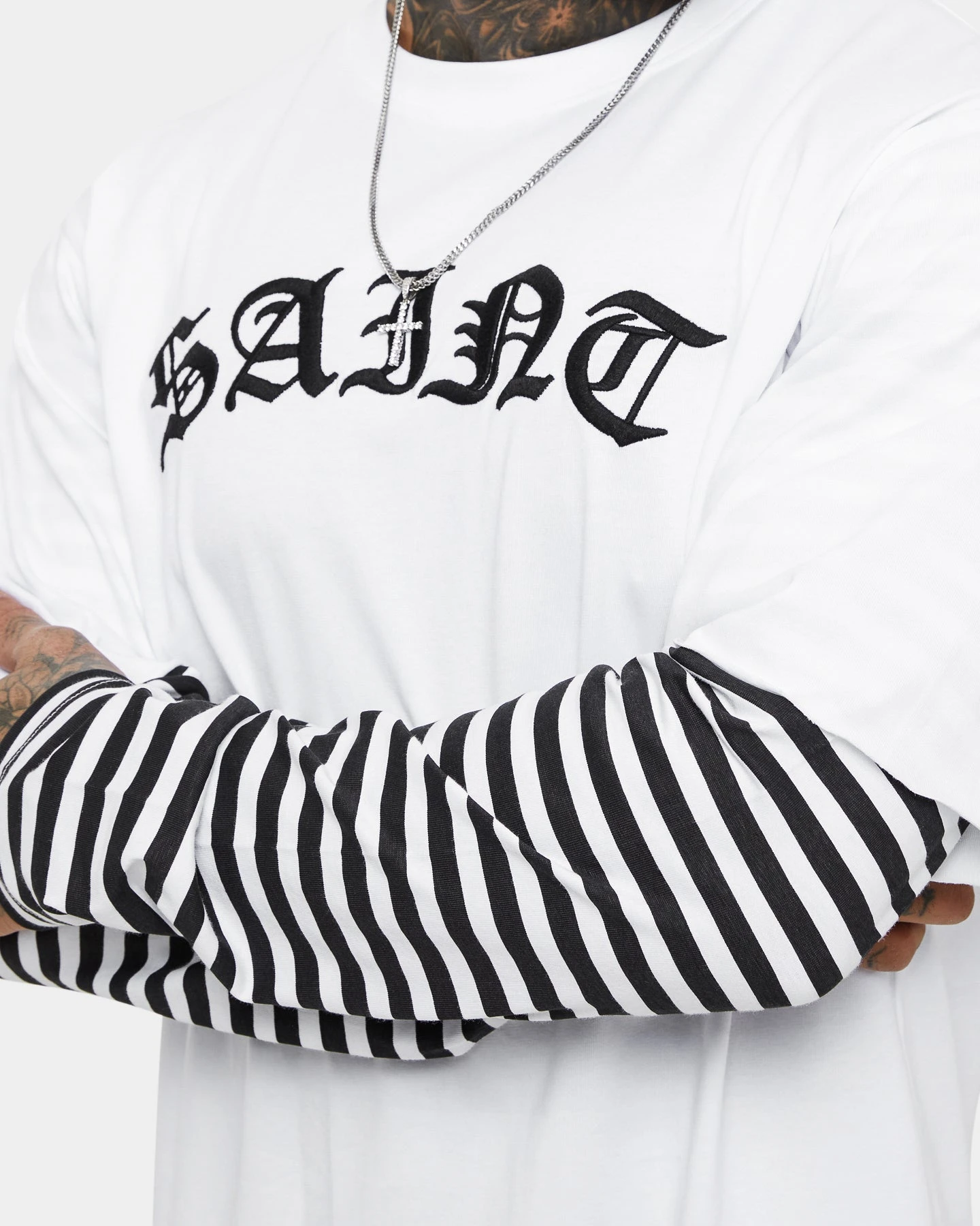 Saint Morta Jail Layered Long Sleeve T-Shirt White/Black 5 Saint Morta Jail Layered Long Sleeve T-Shirt White/Black - Image 5