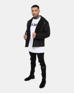 Saint Morta Imperial Sherpa Biker Jacket Black -Champions Style 02036166 YB001 mens 020