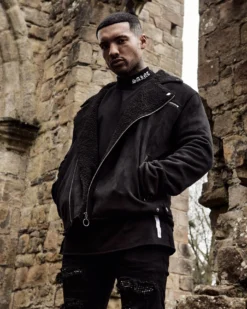 Saint Morta Imperial Sherpa Biker Jacket Black -Champions Style 02036166 YB001 mens 090