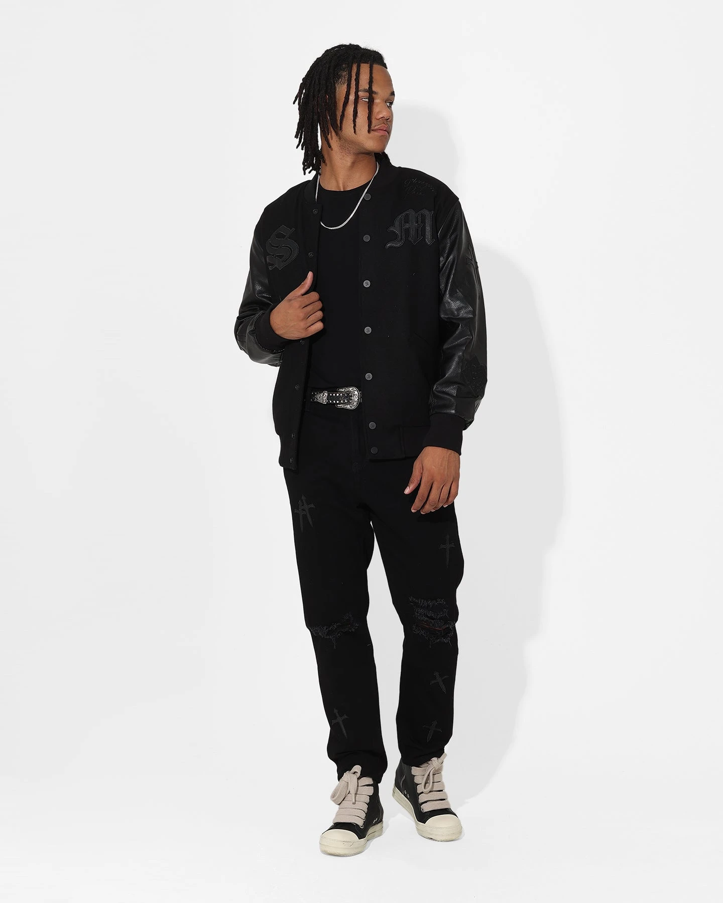 Saint Morta Graveyard Varsity Jacket Black/Black 3 Saint Morta Graveyard Varsity Jacket Black/Black - Image 3