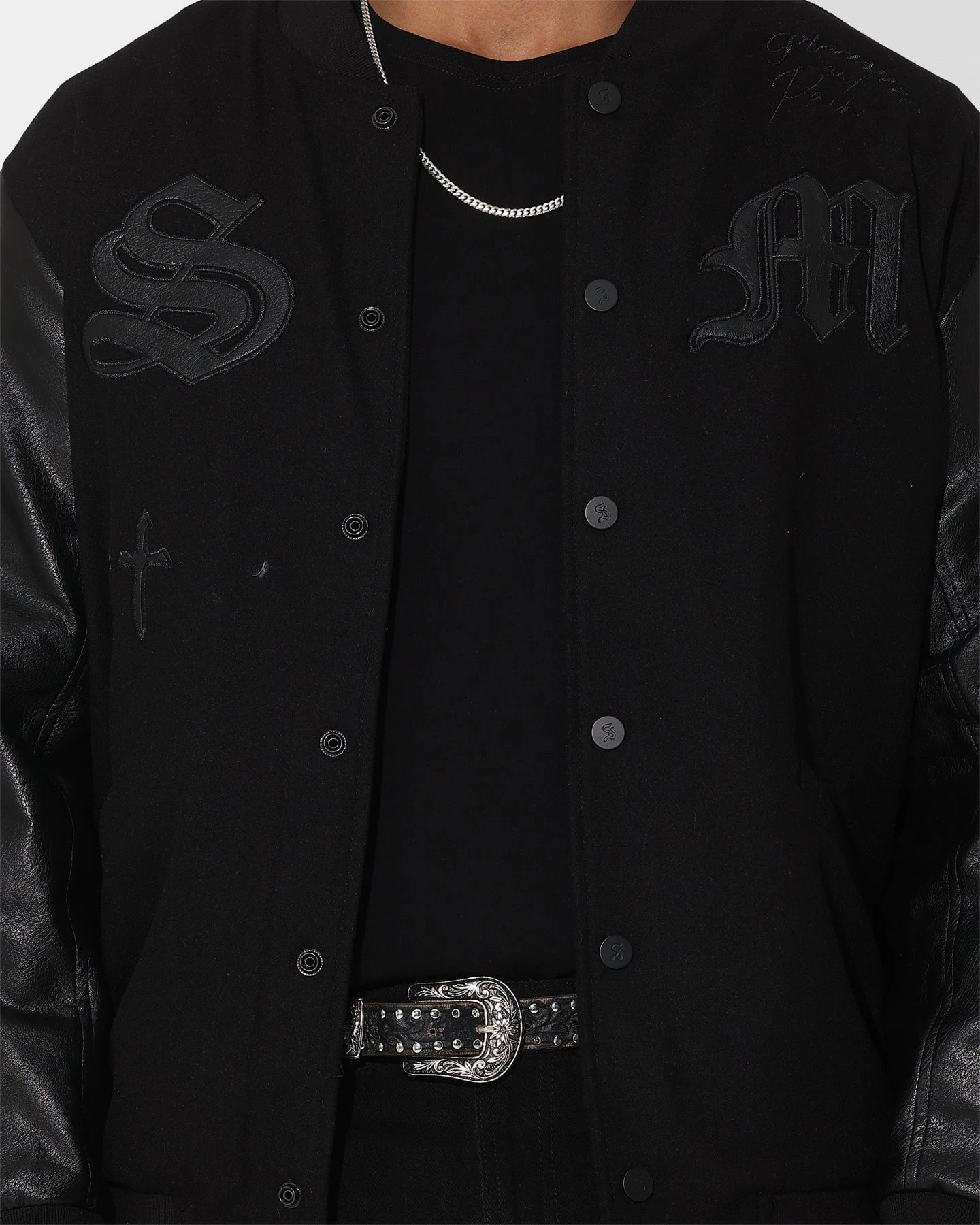Saint Morta Graveyard Varsity Jacket Black/Black 4 Saint Morta Graveyard Varsity Jacket Black/Black - Image 4