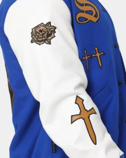 Saint Morta Graveyard Varsity Jacket Royal -Champions Style 02036170 YR400 mens 0100