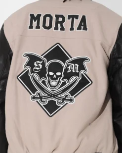 Saint Morta Graveyard Varsity Jacket Stone/Black -Champions Style 02036170 YS587 mens 0050