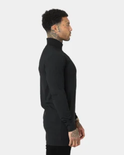 Saint Morta Kingdom Half Zip Funnel Neck T-Shirt Black -Champions Style 02036201 YB001 mens 006