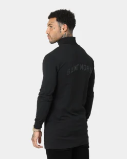 Saint Morta Kingdom Half Zip Funnel Neck T-Shirt Black -Champions Style 02036201 YB001 mens 007