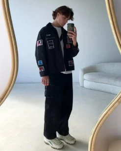 Loiter Patchwork Jacket Black -Champions Style 02036250 YB001 mens 0085