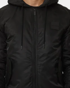 Carre Ultilitaire Hooded Bomber Jacket Black -Champions Style 02036353 YB001 mens 030
