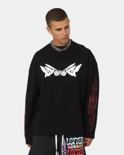 Loiter Cyber Long Sleeve T-Shirt Black -Champions Style 02037926 YB001 mens 0050