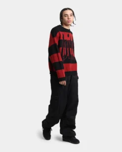 Loiter Nightmare Knit Sweater Red/Black -Champions Style 02039273 YR010 mens 0020