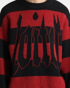 Loiter Nightmare Knit Sweater Red/Black -Champions Style 02039273 YR010 mens 0030