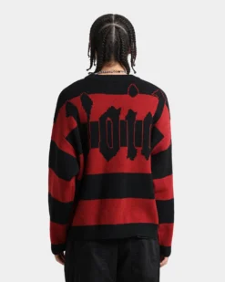 Loiter Nightmare Knit Sweater Red/Black -Champions Style 02039273 YR010 mens 0040