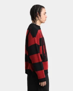 Loiter Nightmare Knit Sweater Red/Black -Champions Style 02039273 YR010 mens 0050