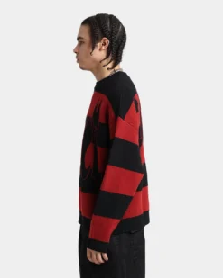 Loiter Nightmare Knit Sweater Red/Black -Champions Style 02039273 YR010 mens 0060