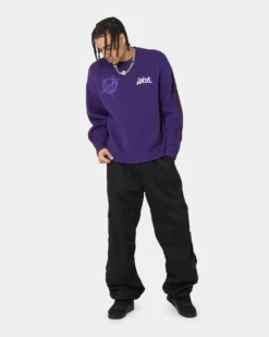 Loiter Void Knit Sweater Purple -Champions Style 02039718 YP200 mens 0030