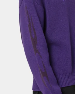 Loiter Void Knit Sweater Purple -Champions Style 02039718 YP200 mens 0090