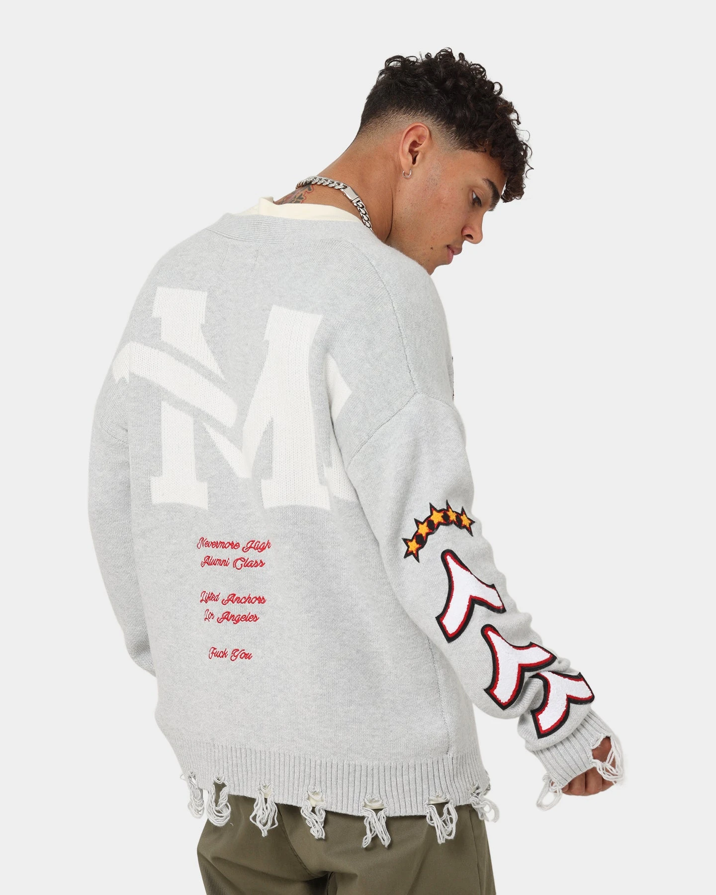 Lifted Anchors "Honors" Cardigan Light Grey 2 Lifted Anchors "Honors" Cardigan Light Grey - Image 2