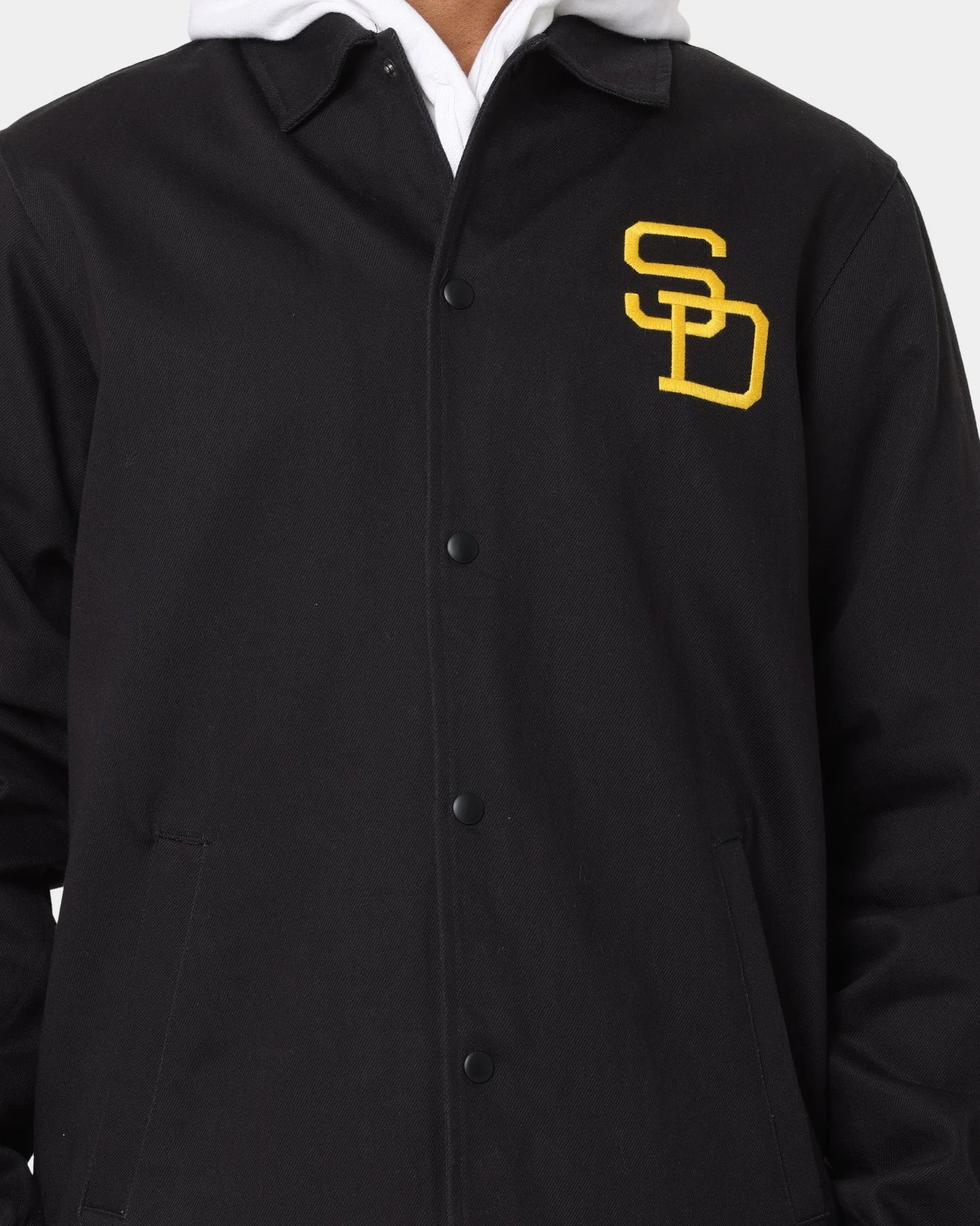 New Era San Diego Padres Heritage Coach Jacket Black 4 New Era San Diego Padres Heritage Coach Jacket Black - Image 4