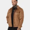 Saint Morta Faux Suede Trucker Jacket Tan