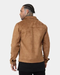 Saint Morta Faux Suede Trucker Jacket Tan -Champions Style 02040094 YT001 mens 040