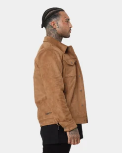 Saint Morta Faux Suede Trucker Jacket Tan -Champions Style 02040094 YT001 mens 050