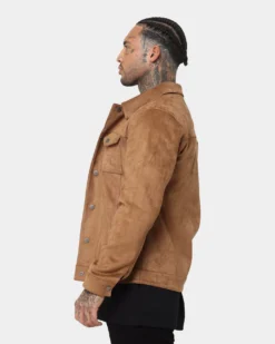 Saint Morta Faux Suede Trucker Jacket Tan -Champions Style 02040094 YT001 mens 060