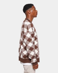 XXIII Noah Gingham Cardigan Brown/White -Champions Style 02040142 YX325 mens 0050