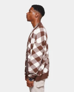 XXIII Noah Gingham Cardigan Brown/White -Champions Style 02040142 YX325 mens 0060