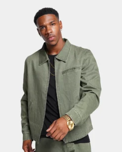 XXIII Oliver Washed Denim Jacket Olive