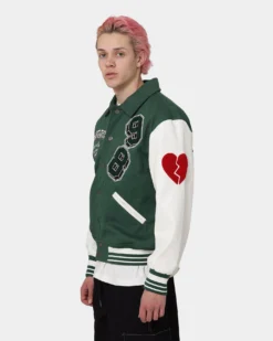 Loiter Human Varsity Jacket Green -Champions Style 02040749 YG600 mens 0070
