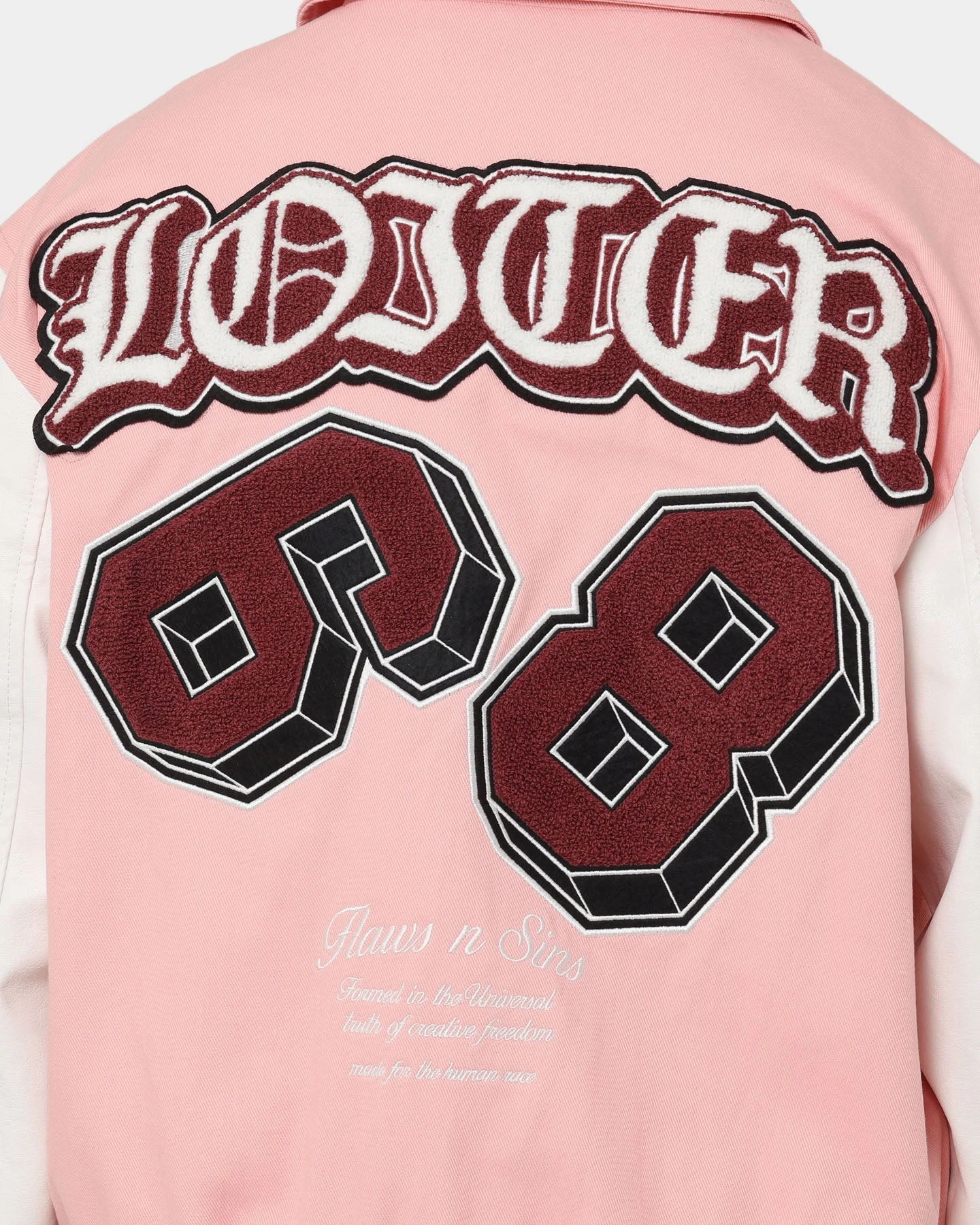 Loiter Human Varsity Jacket Pink 6 Loiter Human Varsity Jacket Pink - Image 6