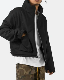 MNML Cropped Puffer Jacket Vintage Black -Champions Style 02040845 YV009 mens 0070