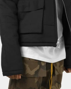 MNML Cropped Puffer Jacket Vintage Black -Champions Style 02040845 YV009 mens 0080